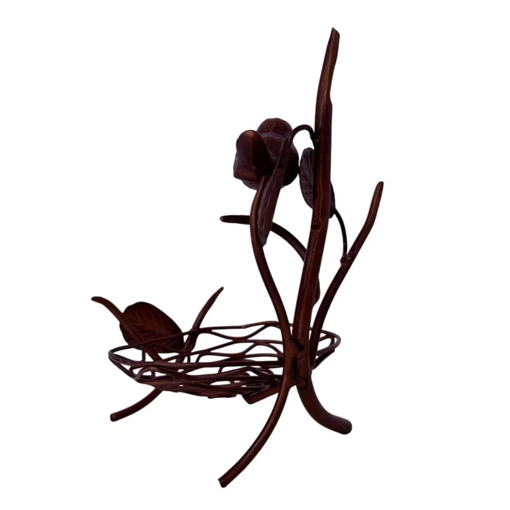 Bird Branch Nest Copper‎ Candle Holder French Country Centerpiece